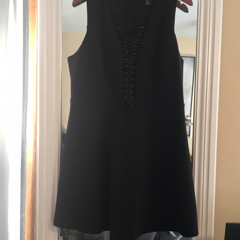 Black Stretch Flared Out Mini Dress